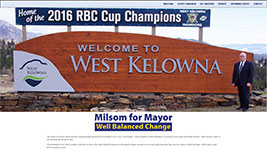 Gord Milsom is running for Mayor of West Kelowna in the upcoming October 2018 municipal elections.