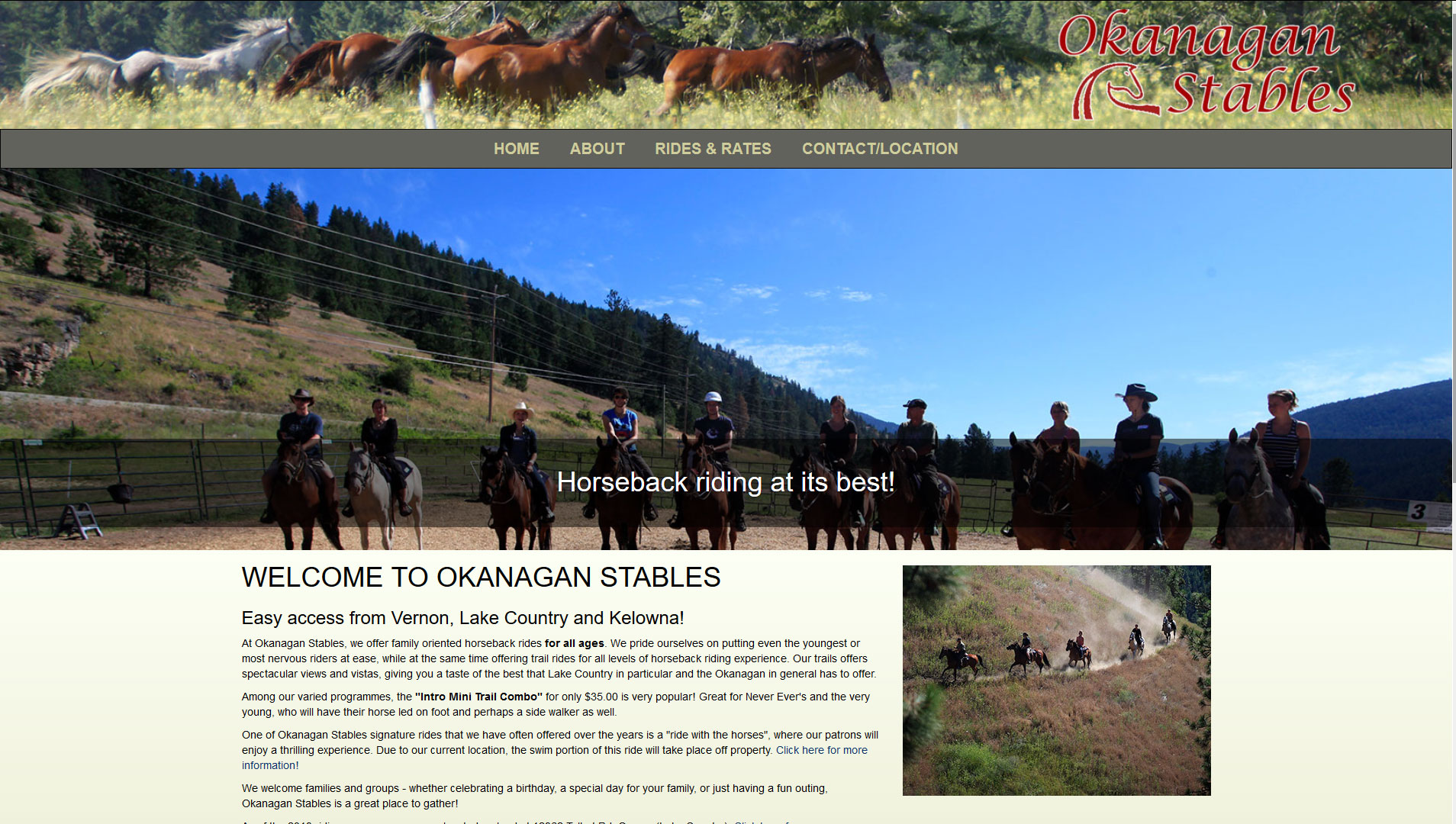Okanagan Stables is now in a new location as of July 2014