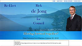 Re-Elect Rick de Jong, West Kelowna Council